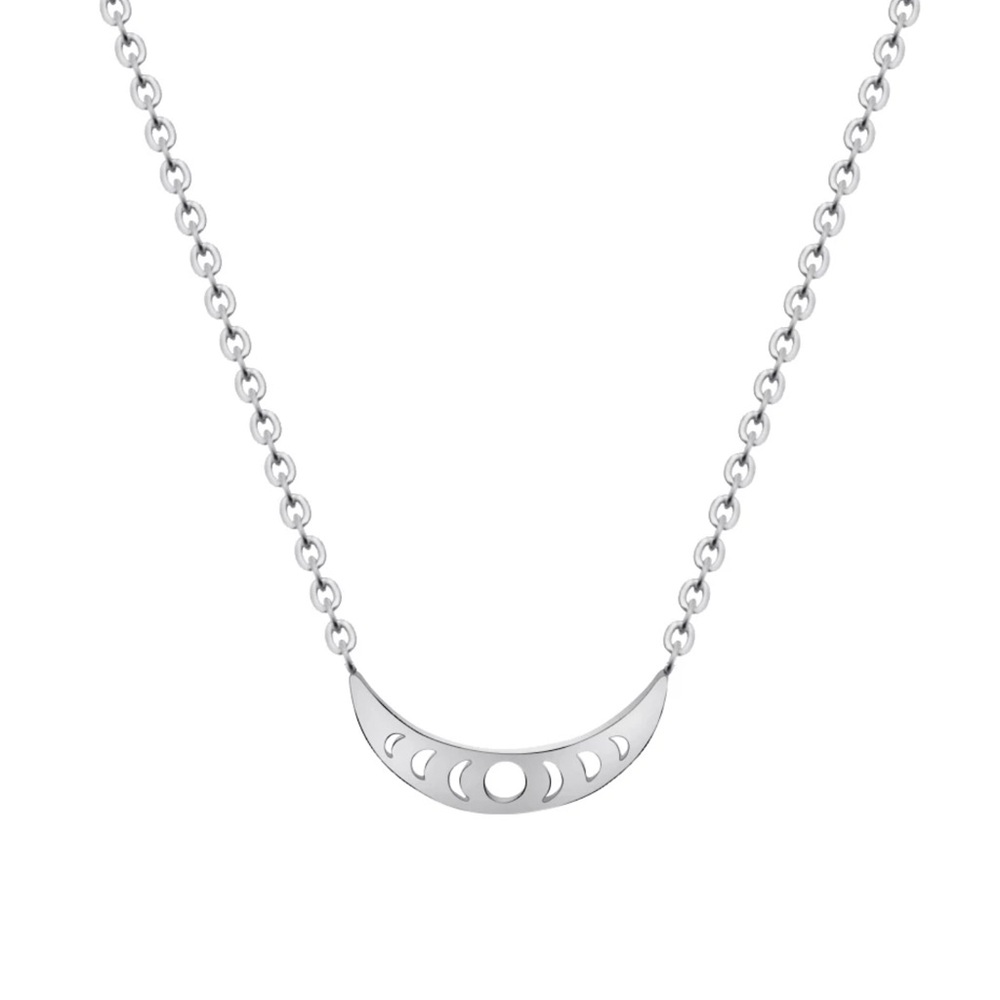 Silver Crescent Moon Necklace